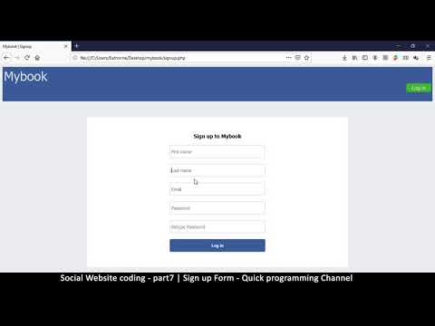 Social Website from scratch - Part 7 - Sign up Page | PHP | HTML | CSS | MYSQL Database