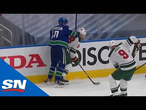 Ryan Hartman Exits Game After Taking Shot To The Back Of The Head By Elias Pettersson