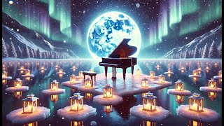 Soft Piano Music Relaxing Snowfall Ambience