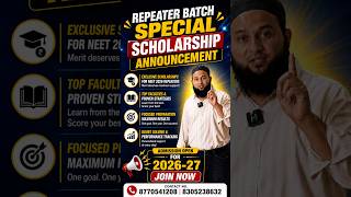 Get Scholarships Upto 100% &amp; Join NEET Repeater Batch Now #reneet2026 #neet2026 #neetexam