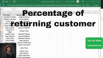 Calculate the percentage of returning customer in Excel