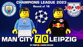 Manchester City Vs Leipzig 7-0 Haaland 5 Goals Champions League 2023 All Goals In Lego Football