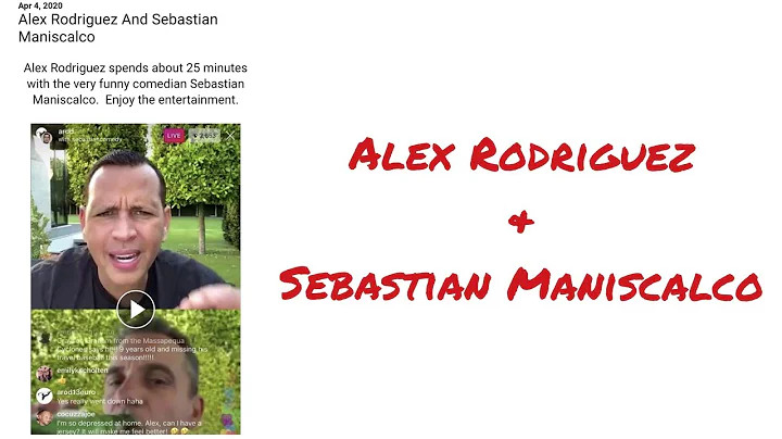Alex Rodriguez (AROD) And Sebastian Maniscalco Video Chat