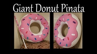 Giant Donut Pinata  DIY  How to make a donut pinata  Donut Party   Doughnut Pinata (6 layers)