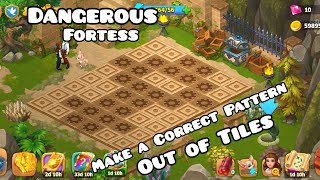 land Hoppers 🏝 lvl 54 Chapter 3 Dangerous Fortress -Make a correct pattern  out of tiles screenshot 1