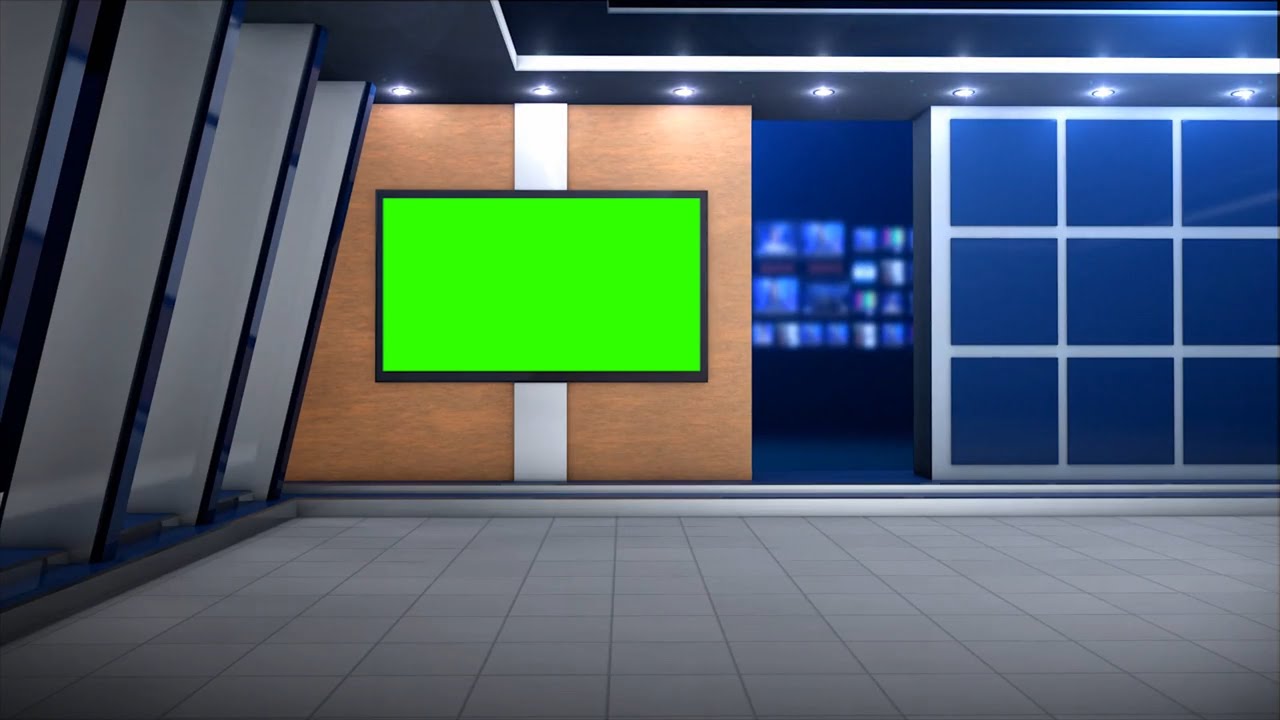 News Studio with Background and Green Screen in 4K Template FREE TO