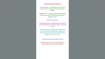 Rule for Concrete vs Abstract | What is a Noun?  | English Grammar Lesson  #learnenglishgrammar