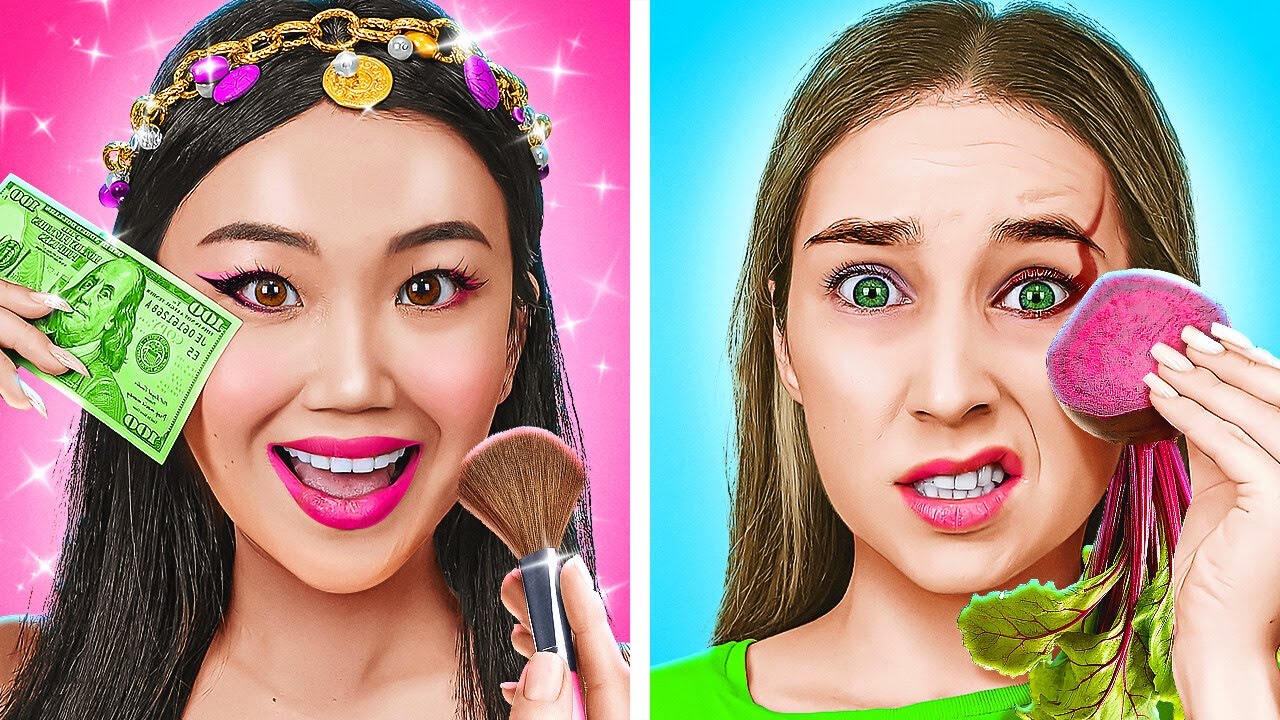 Fakir vs Giga Zengin Makyaj İpuçları! 123 GO! Tarafından Kolay Moda ve Güzellik Tüyoları