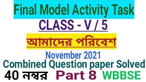 Class 5 Amader Paribesh Final Activity Task November 2021|Part 8|40 Marks||Combined Question  Solved