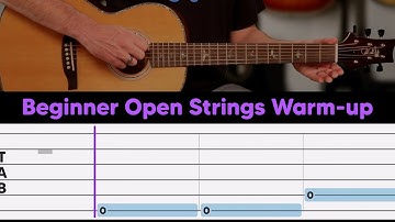 Beginner Acoustic Guitar: Open Strings Warm-up Lesson