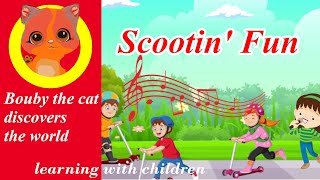 Scootin' Fun 🛴 | joyful song for kids-let's go scootering 🎵