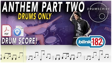 Anthem Part Two (DRUMS ONLY) - Blink-182 | DRUM SCORE Sheet Music | #119 DRUMSCRIBE