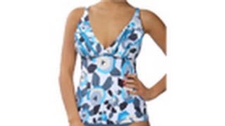 Perry Ellis Modern Floral D Cup Tankini Top | SwimOutlet.com Resimi