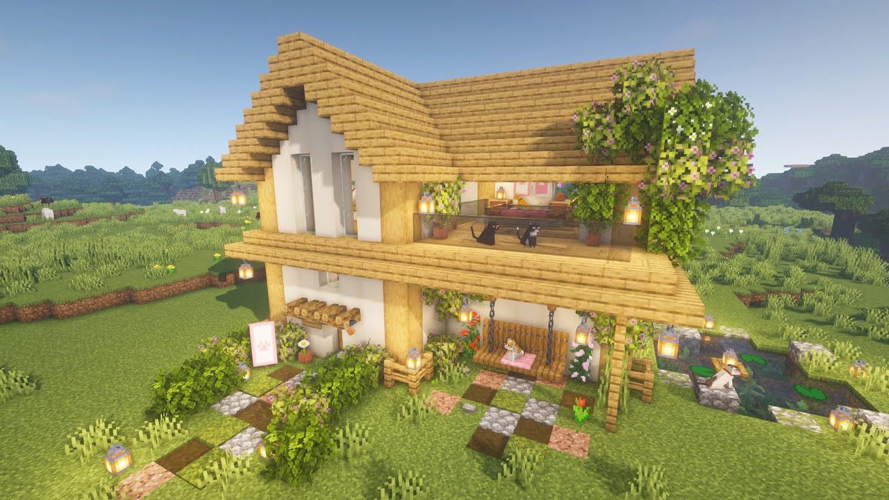 Minecraft How to Build a Cat House Minecraft 建造可愛的貓咪小屋🐈連貓屎都完美呈現