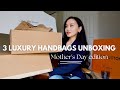 3 new luxury handbags unboxing  the row louis vuitton toteme  mothers day gifts