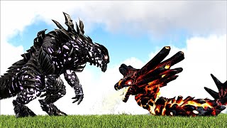 Hybrid Cherufelisk Magmabasilisk Vs X-Soul Of The King Tek Minian Ark Survival Evolved Battle