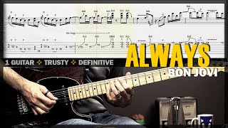 Video thumbnail of "Always | Guitar Cover Tab | Guitar Solo Lesson | Backing Track with Vocals 🎸 BON JOVI"