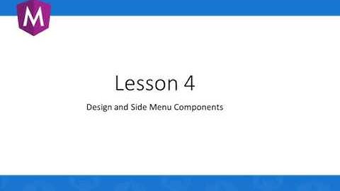 Magic Web SPA Tutorial Lesson 4 - Design And Side Menu Component
