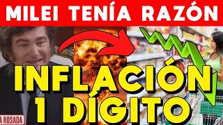 MILEI TENÍA RAZÓN: LLEVA INFLACIÓN A 1 DÍGITO EN ABRIL, NO PARA DE BAJAR Y ARREGLA ECONOMÍA