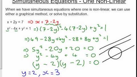 Simultaneous Equations - One Non-Linear