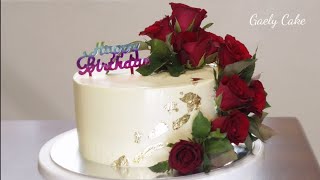 How to safely decorate cake with Fresh Flowers | Rose Cake | Gaely Cake