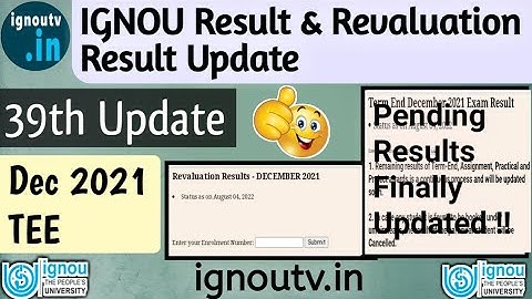 IGNOU TEE Result & Revaluation Result UPDATED for Dec 2021 session