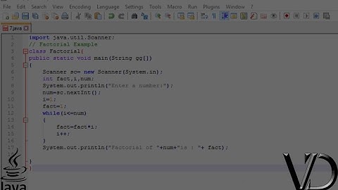 #7 Java Programming : Code to find the factorial of a number.