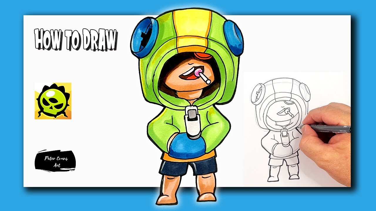 How to Draw Leon from Braw Stars - YouTube