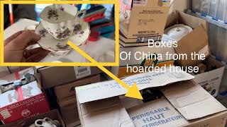 Sorting boxes of china from the hoarded house… what’s inside?!?