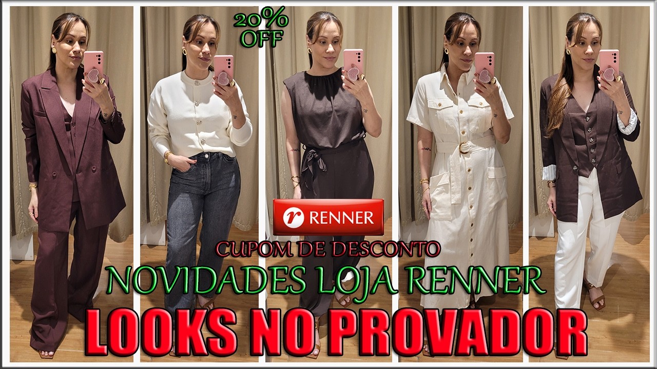 ✨ PROVADOR RENNER 20% OFF NOVIDADES MARAVILHOSAS CUPOM DE DESCONTO CONJUNTOS VESTIDOS CAMISAS BLAZER