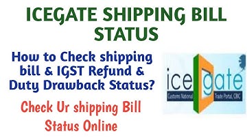 How to Check Shipping Bill & Duty Drawback & IGST Refund Status | Track Shipping Bill ICEGATE Portal