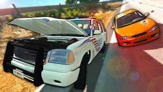 Police Chases & Crashes with The NEW ROAMER! - BeamNG Multiplayer Mod Gameplay - Cop Escape screenshot 4