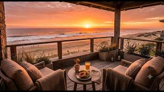 Relaxing Piano Music by the Sunset Beach 🌅 Peaceful Ocean Waves for Sleep, Study.