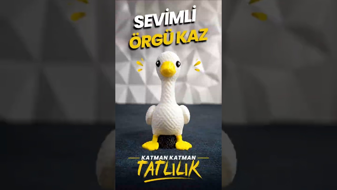 SEVİMLİ ÖRGÜ KAZ 🦆 Katman Katman Tatlılık | Masaüstü Kaz Figürü | 3D Print Crochet Desk Goose