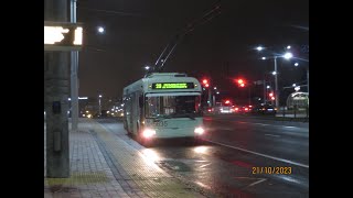 Минск, поездка в троллейбусе БКМ-321, парк.№ 5635, марш.29 (21.10.2023)