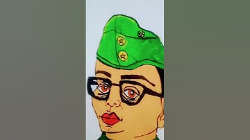 Subhash Chandra Bose portrait with doms  poster colours #shorts #viral #shortvideo #ytshorts #doms