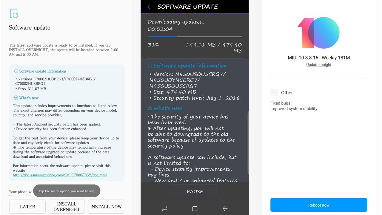 Samsung and Xiaomi phone got the new FOTA | Miui 10 8.8.16 update for redmi note 5 pro