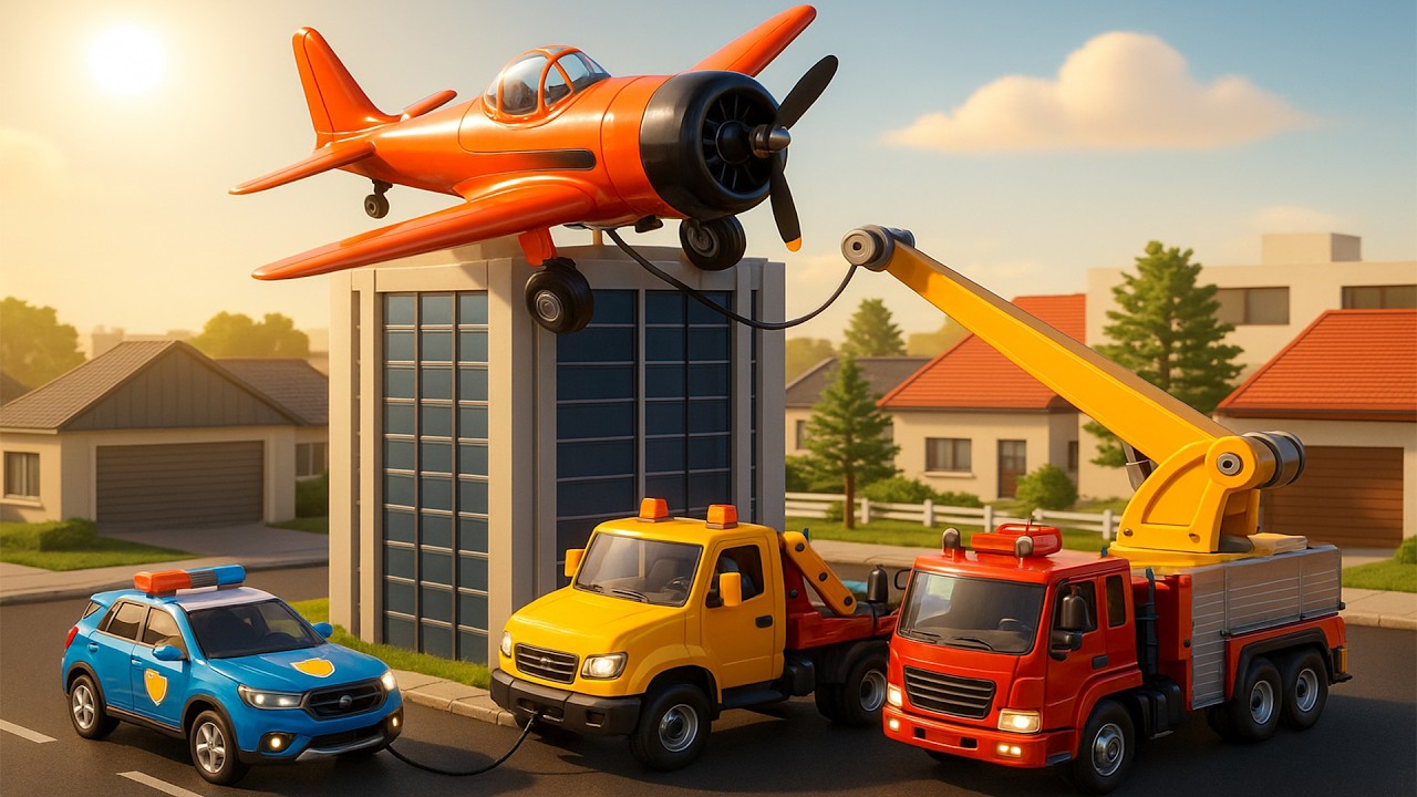 Emergency! Plane Trapped on Building🚨✈️Plane Accident in the City! | Vehicle Animation