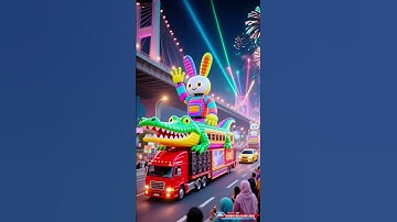 keren parade takbir keliling takbiran paling viral #takbiran #idulfitri #crocodile #fyp #ai #rabbit