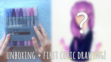 Copic Unboxing + First Copic Drawing!