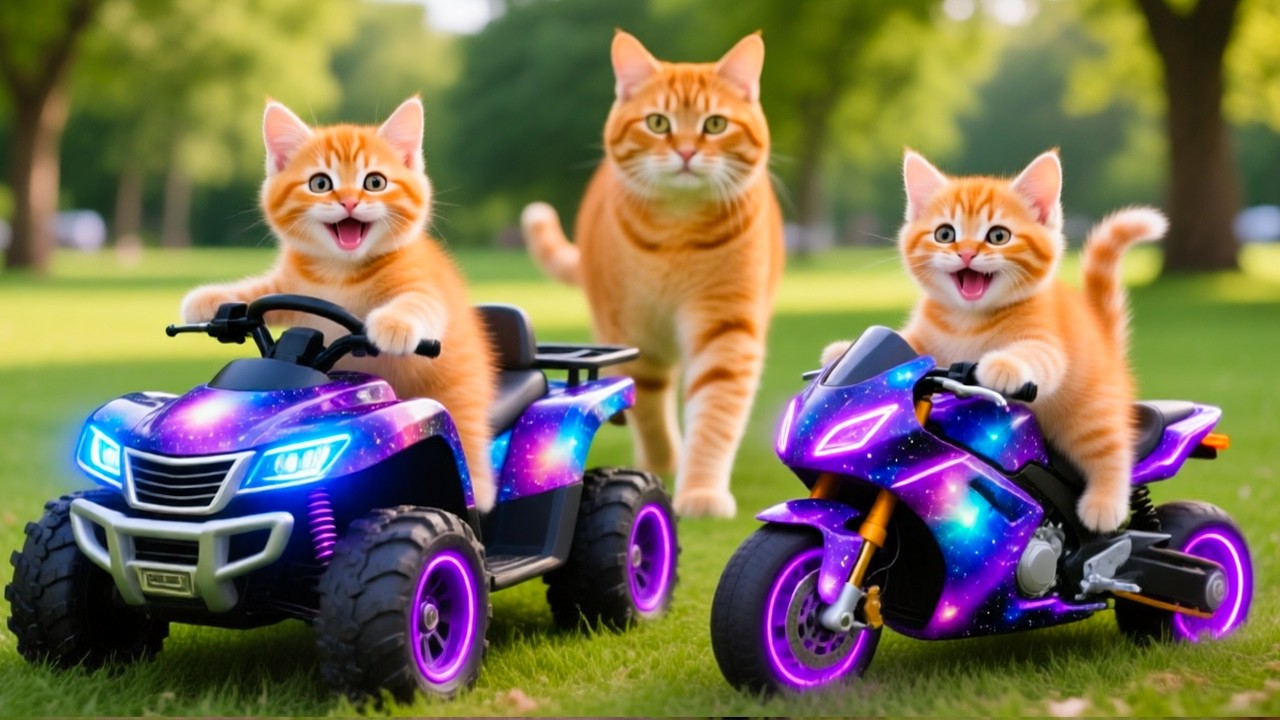 Kittens Drive Galaxy Motorbikes 🏍️ on a Revenge Mission to Rescue Mama Cat!