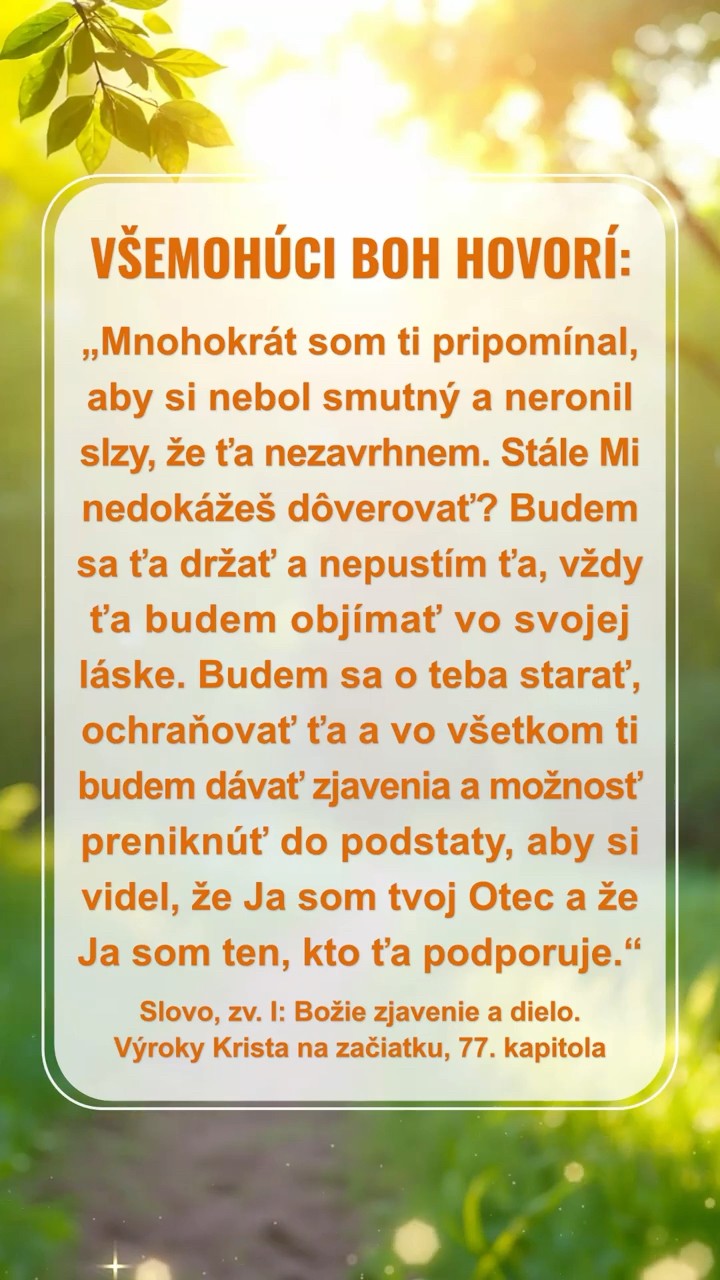 Stíšte sa pred Bohom, čítajte Jeho slová
