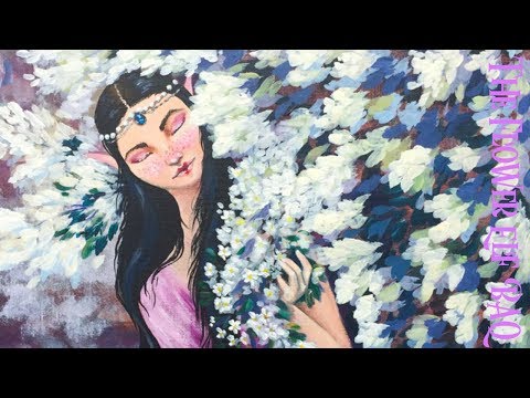 The Flower Elf Acrylic Painting  on Canvas  Fairy Tale part 1