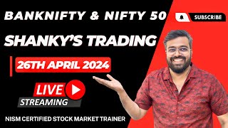 Bank Nifty 50:April 26 Live Options Trading BankNiftyTradingLive |Learn from Shanky online Trading