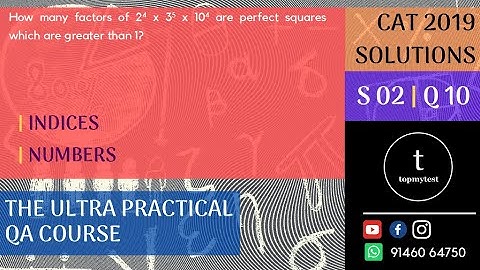 CAT 2019 QA Solutions | Slot 02 | Q 10 | INDICES | NUMBERS