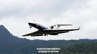 PLANESPOTTING Dominica || Gulfstream G450  Challenger 604 Action | ISLAND AVIATION