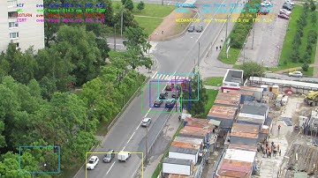 OpenCV 4.5.2 all tracking algorithms test. #3 from ##. Moving car, no FOV changing.