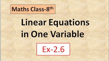 Class-8 Linear Equations in One Variable Ex 2.6 Q2 | NCERT Maths Solutions #myedupoint #onlineclass