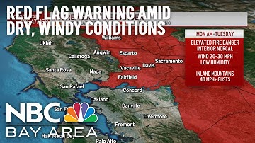 Red Flag Warning in Effect for Parts of NorCal From Monday Through Tuesday