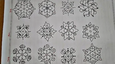 புள்ளி கோலங்கள்.  Easy dot kolam designs for beginners. Easy rangoli. Easy Dot kolam/ muggulu..
